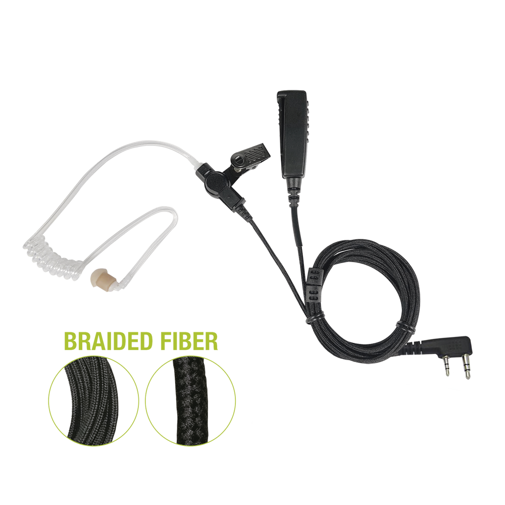 Micrófono De Solapa de 2 Cables Fibra Trenzada Serie SPM2300BF Con Conector KENWOOD de 2 Pines