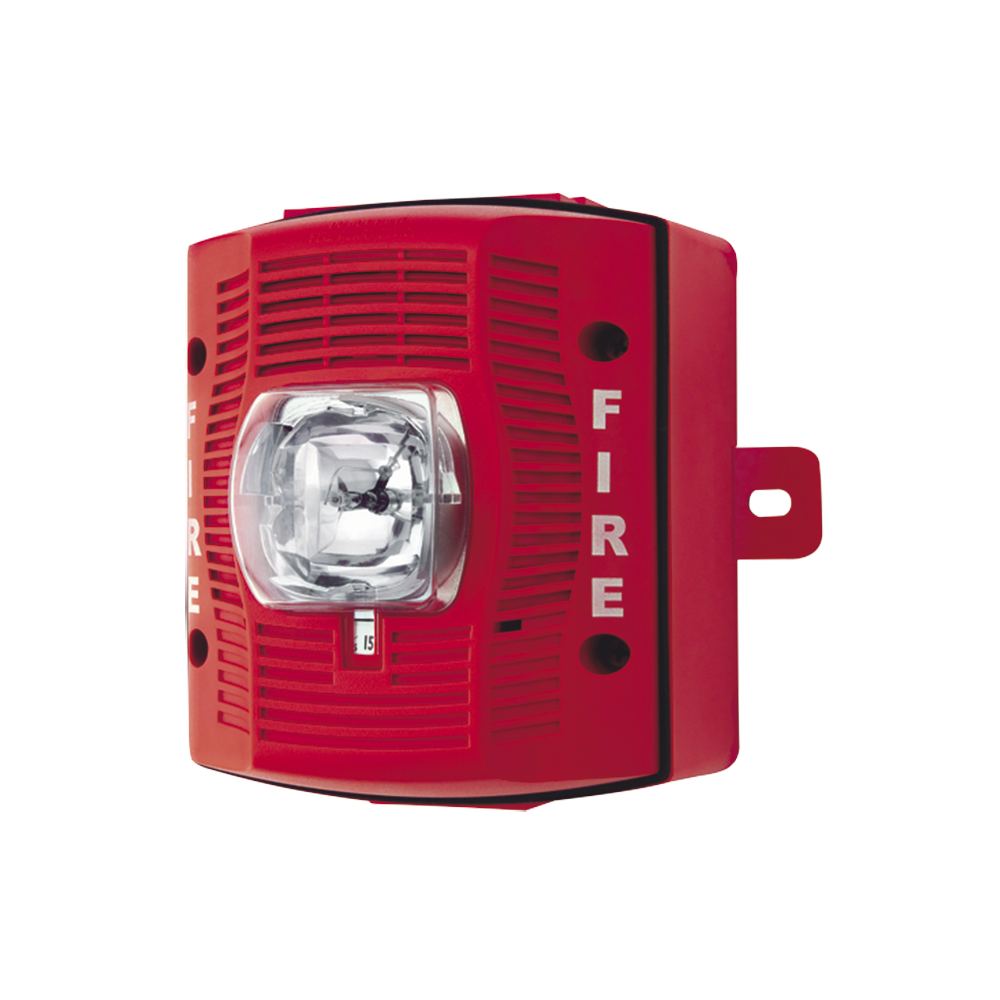 Bocina con Lámpara Estroboscópica para Exterior, con Configuración Estroboscópica Seleccionable, Color Rojo