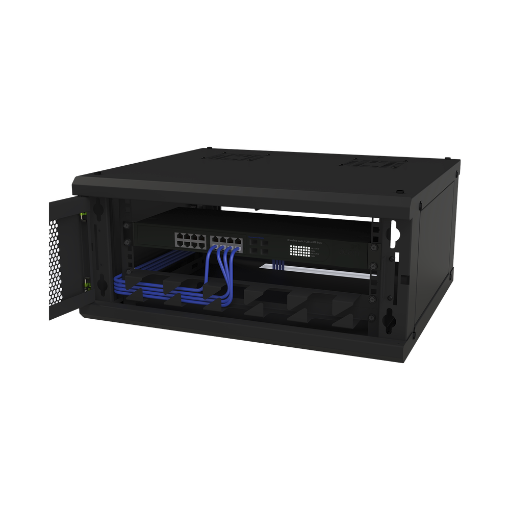Gabinete de Pared Fijo, Con 4 Unidades de Rack, de 19 in, Fabricado en Acero, Puerta Perforada. - Image 5