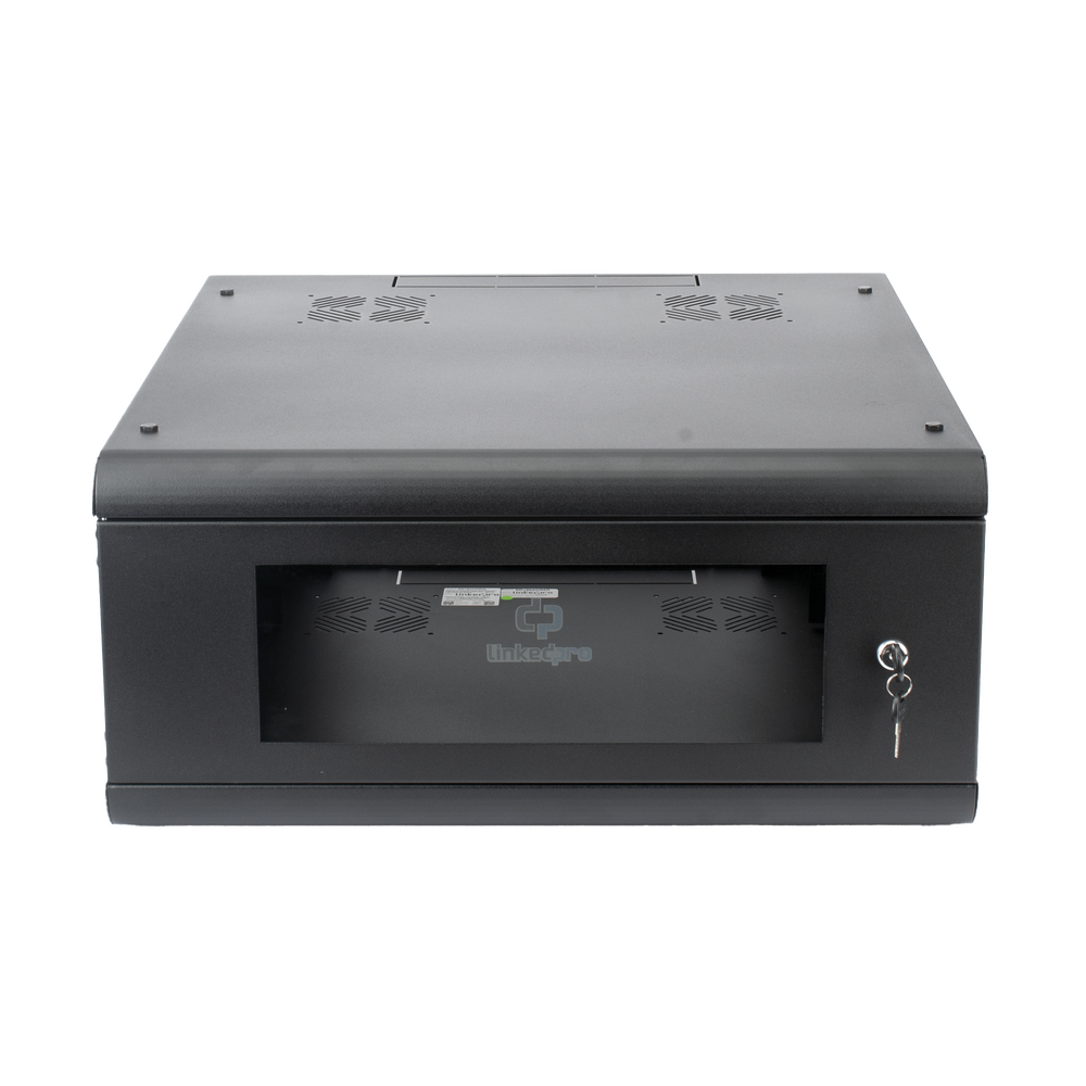 Gabinete de Pared con Puerta de Cristal Templado, 635mm de Profundidad, 4U Rack de 19'', Acero Reforzado