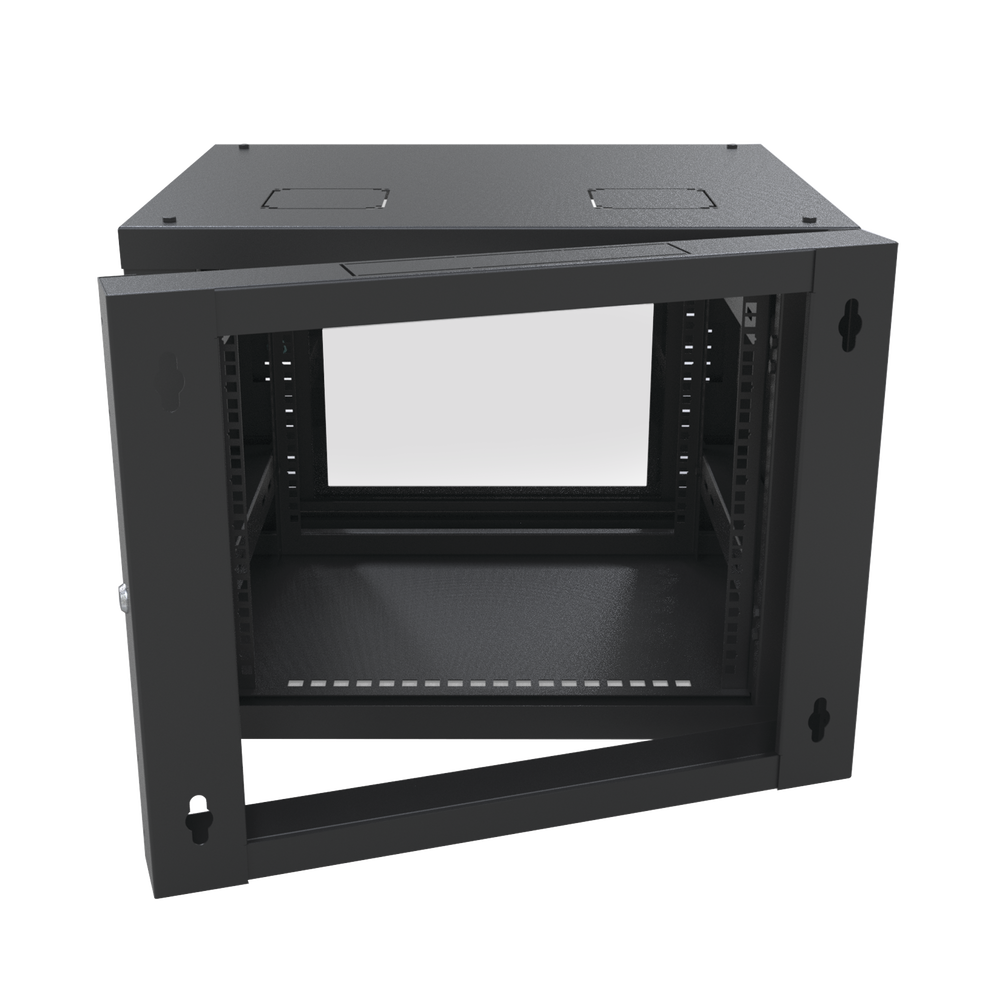 Gabinete Abatible de Pared (Con Marco Trasero) con Rack 19" de 9 Unidades. Ventana de Cristal Templado. - Image 4