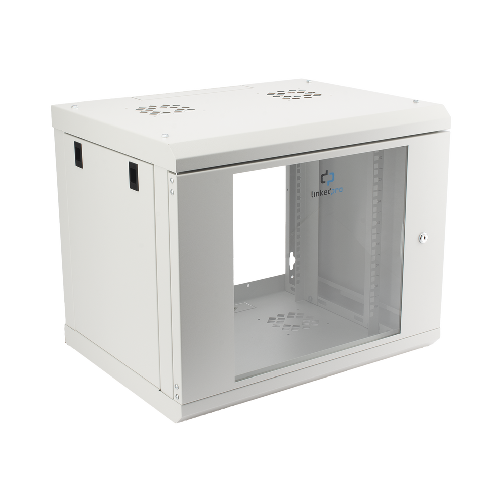 Gabinete de Pared de 9U con Puerta de Cristal Templado, 479.5 mm de Profundidad, Rack de 19'', Acero Reforzado Gris Mate - Image 3
