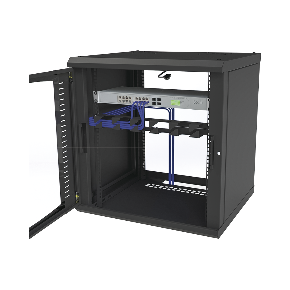 Gabinete para Montaje en Pared Cuerpo Fijo, con 12 Unidades de Rack, de 19in, Puerta de Cristal Templado, Fabricado en Acero - Image 6