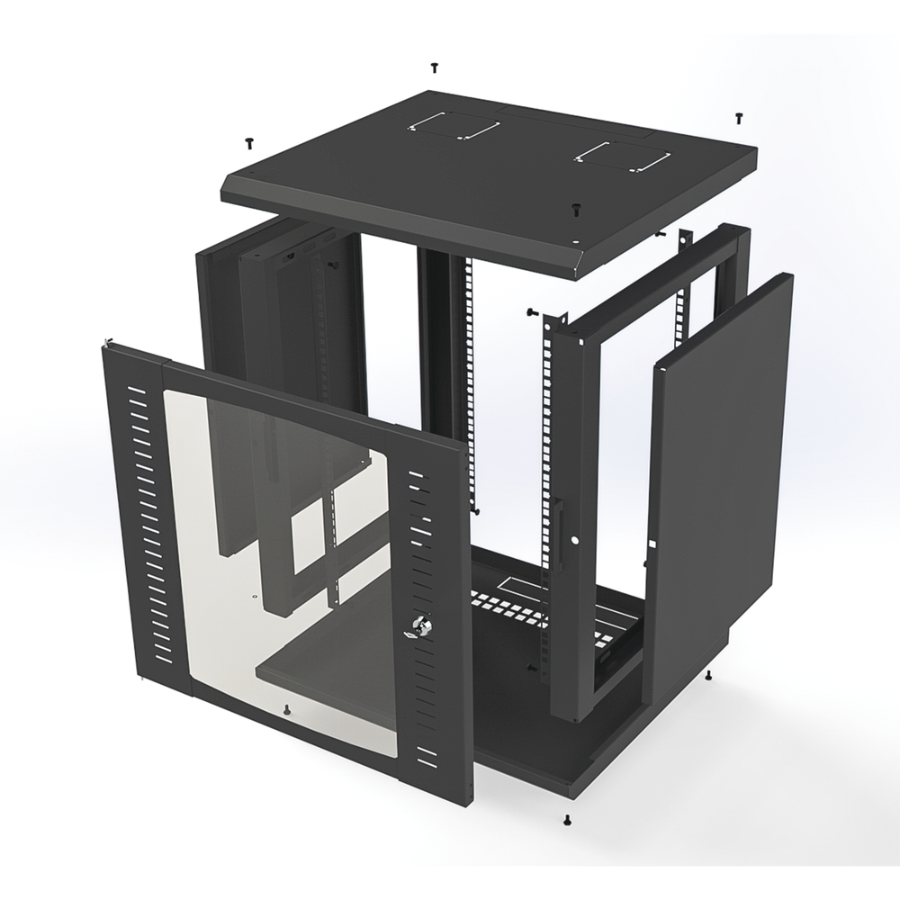 Gabinete para Montaje en Pared Cuerpo Fijo, con 12 Unidades de Rack, de 19in, Puerta de Cristal Templado, Fabricado en Acero - Image 7