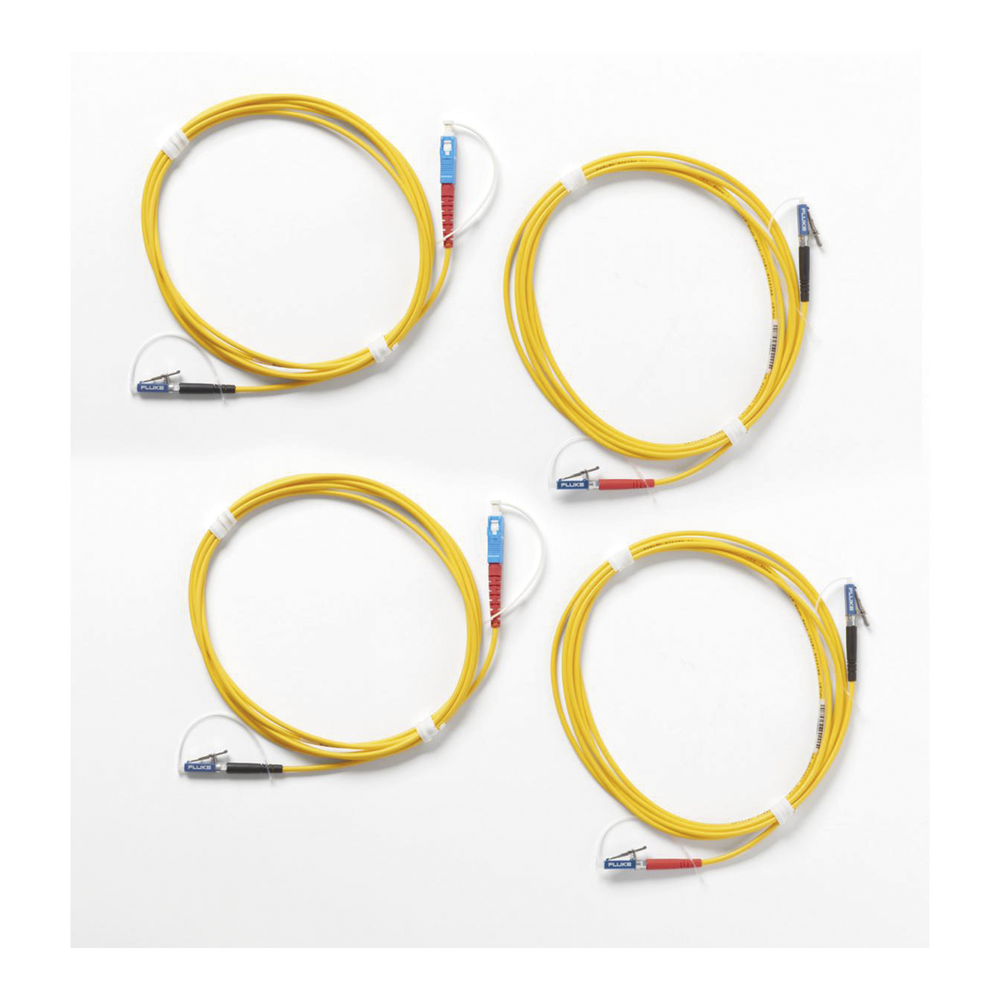 Kit de Cables de Referencia de Comprobaci?n Monomodo CertiFiber Pro, Para Fibras con Conectores LC (2 SC/LC Met?lico, 2 LC/LC Met?lico), de 2 Metros (6.56 Pies)