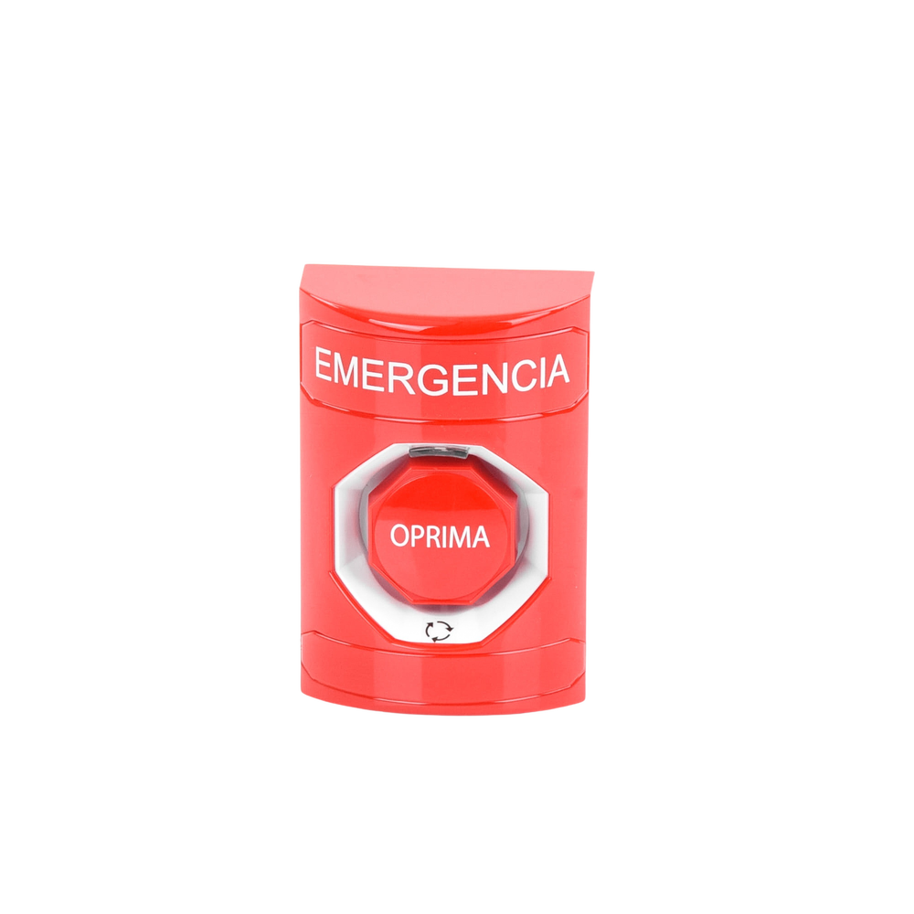 Botón de Emergencia, Texto en Español, Color Rojo, Acción Mantenida, Girar para Restablecer y LED Multicolor - Image 4