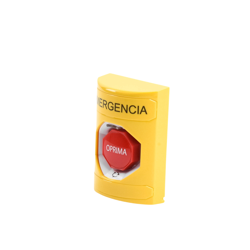 Botón de Emergencia en Español, Color Amarillo, Acción Mantenida, Girar para Restablecer y LED Multicolor - Image 2