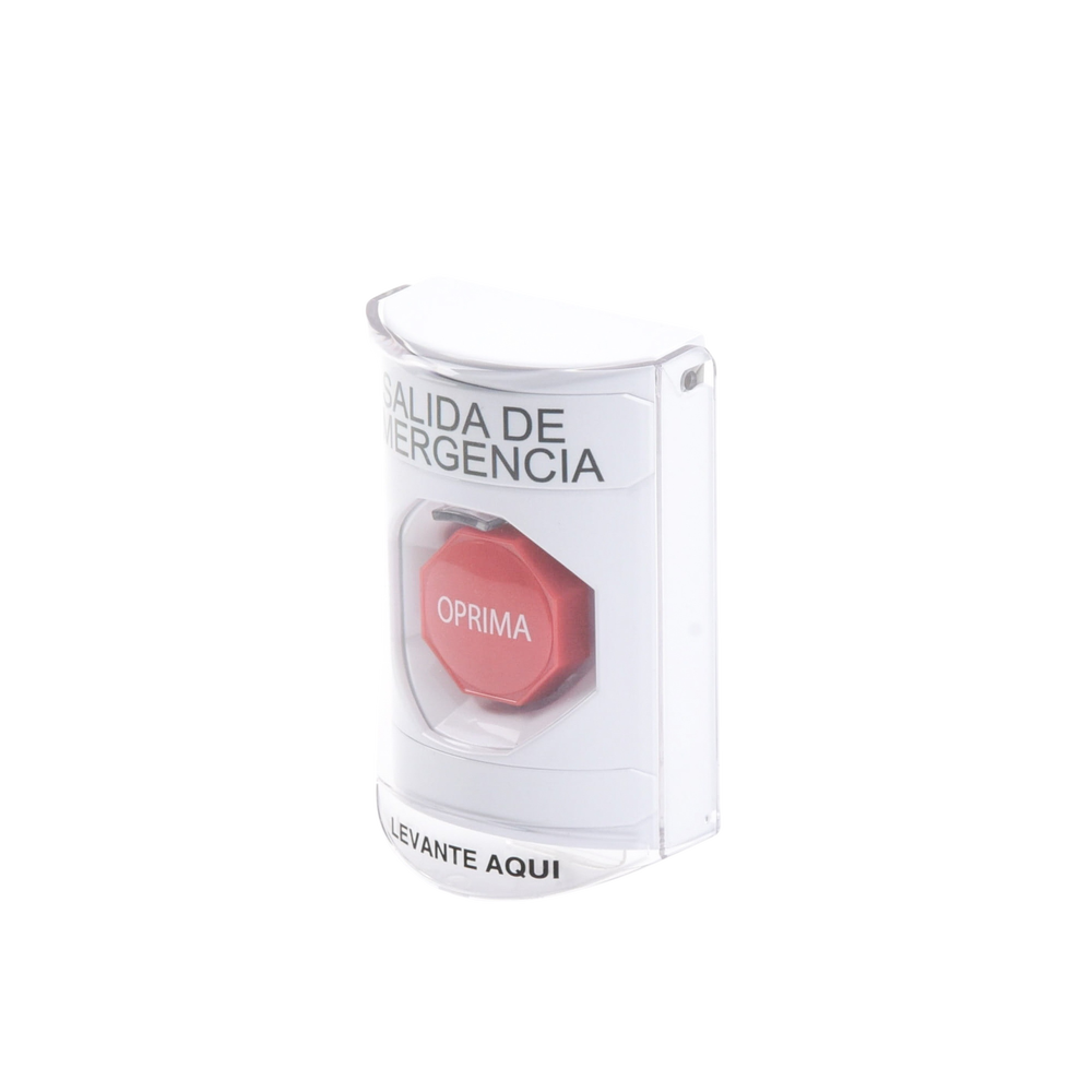 Botón de Emergencia, Texto en Español, Tapa Protectora de Policarbonato Súper Resistente, Restablecimiento con Llave - Image 2