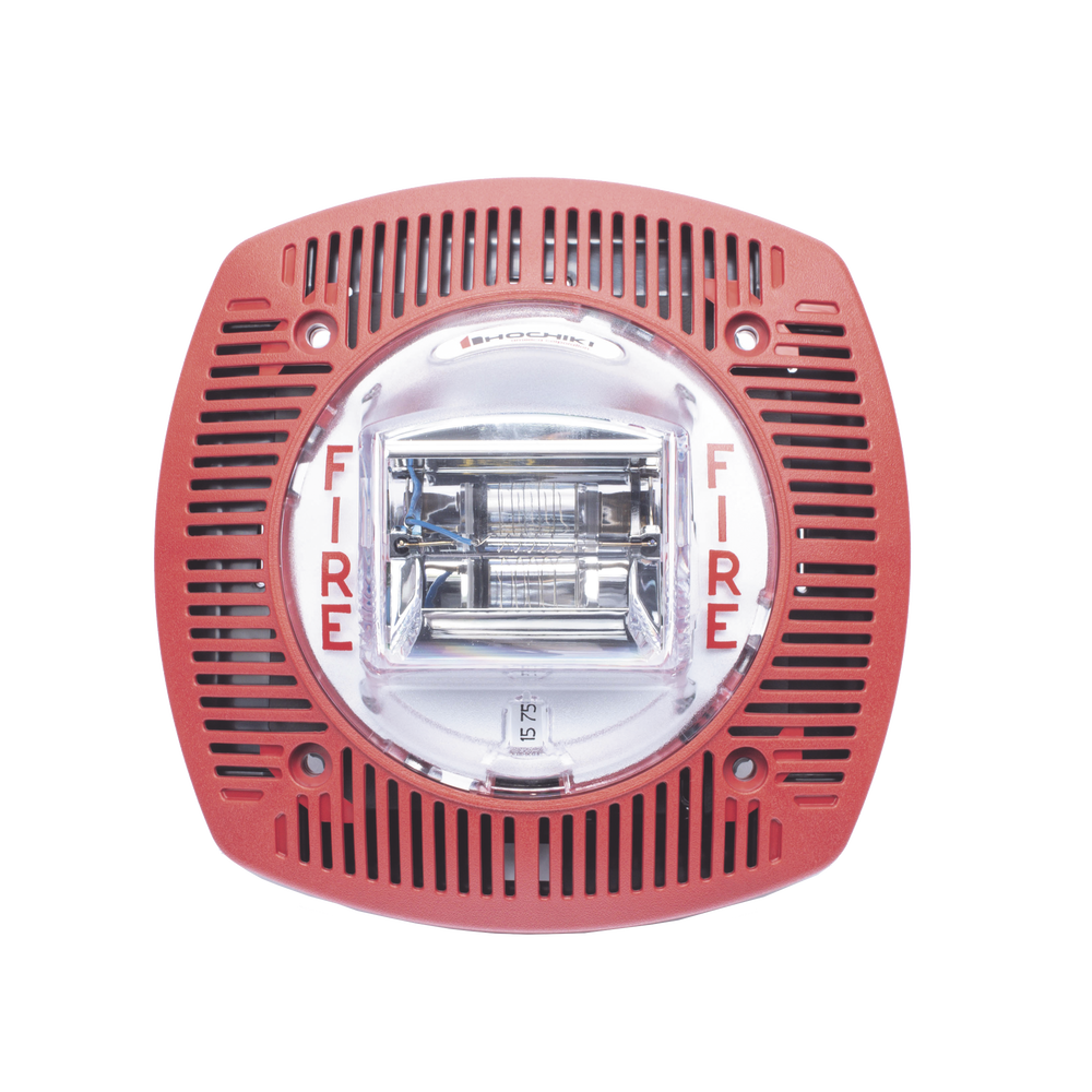 Bocina con estrobo para pared color roja