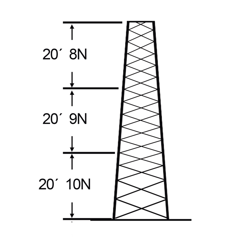 Torre especial Autosoportada Robusta de 18 m. Linea SSV HEAVY DUTY (Sec. 8 - 10)