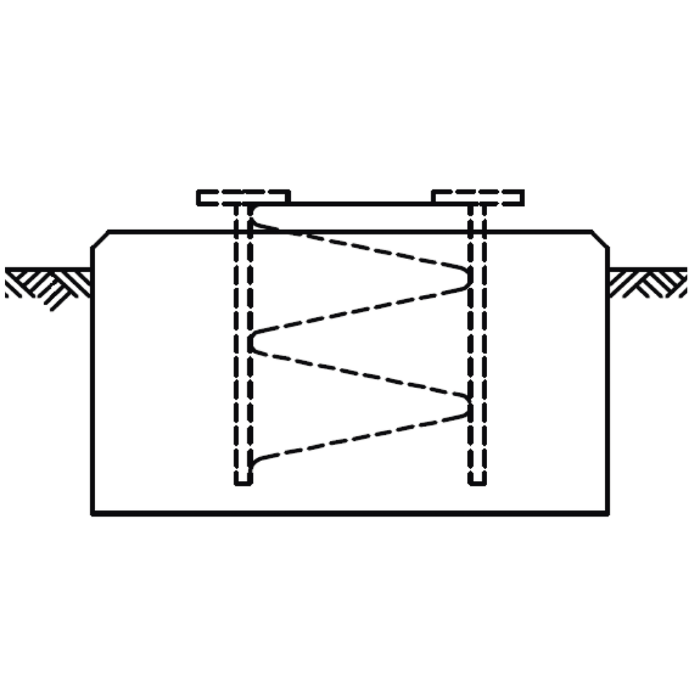 Anclaje tipo Base Corta para Sección SSV5N (Incluida en torres SS050HD90K y SS040HD90K).