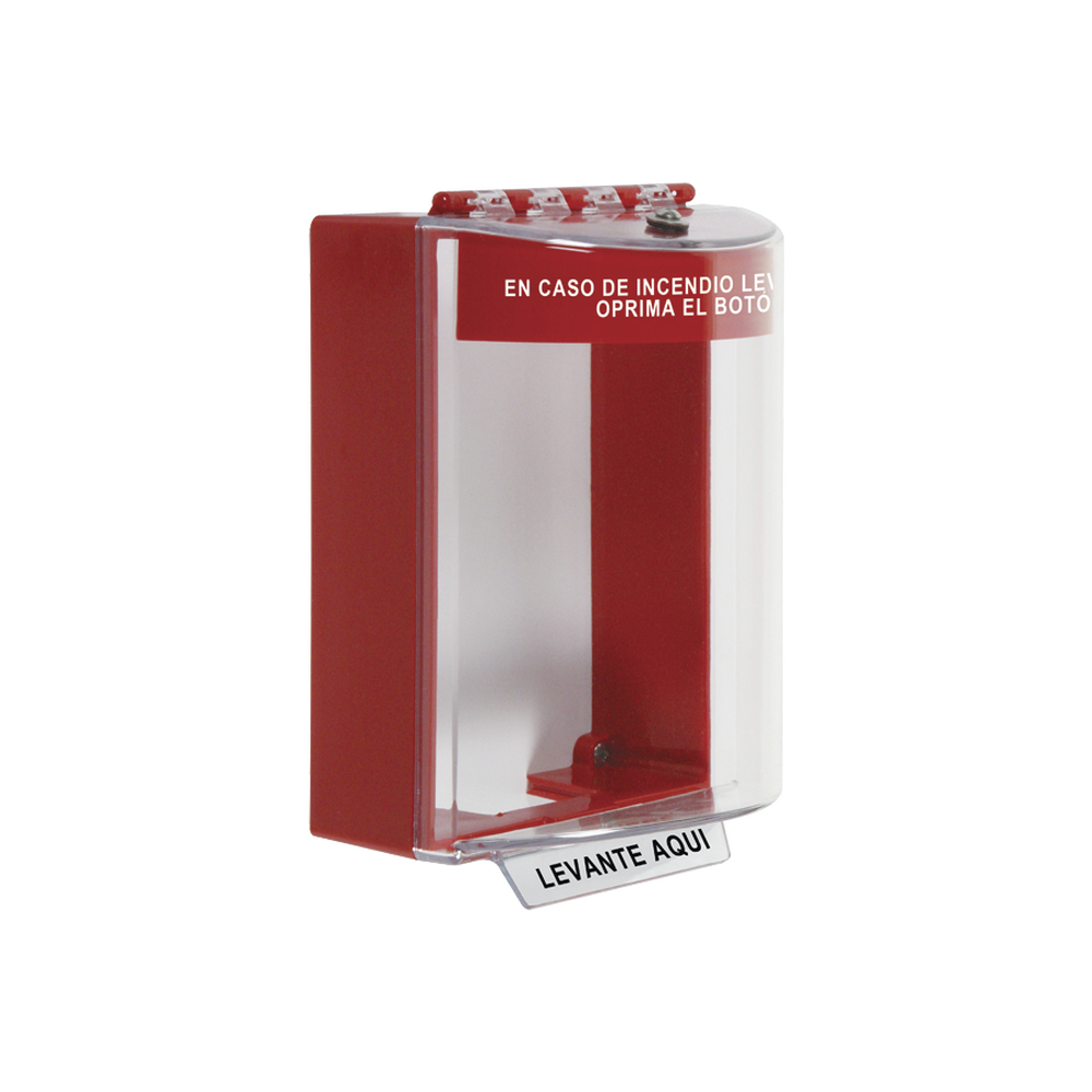 Cubierta Universal Transparente con Espaciador, Texto de Incendio en Español