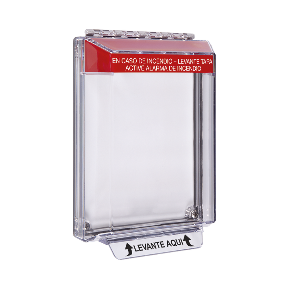 Cubierta Universal Transparente, de Bajo Perfil, Texto de Incendio en Español, Notificación Audible y Visible