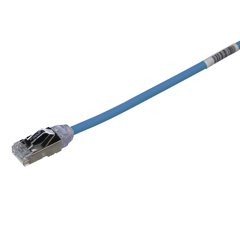 Patch Cord Cat6A, Diametro Reducido 28 AWG, Blindado S/FTP, CM/LS0H, 0.20 Metros (0.66 Pies), Color Azul