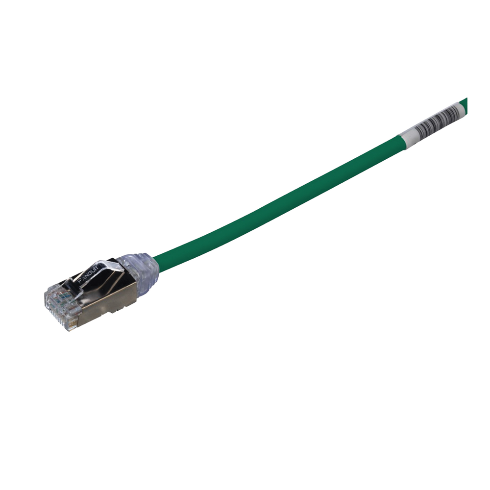 Patch Cord Cat6A, Diametro Reducido 28 AWG, Blindado S/FTP, CM/LS0H, 20 cm (7.87 Pulgadas), Color Verde
