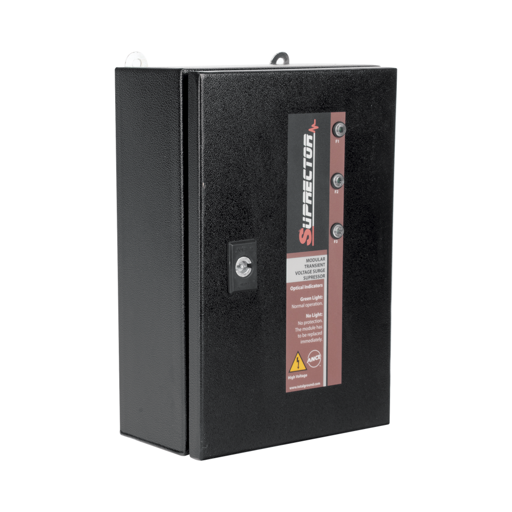 Supresor de Pico Clase B con Voltaje de Operación 277/480 Vca, 1 Fase, 60 KA.