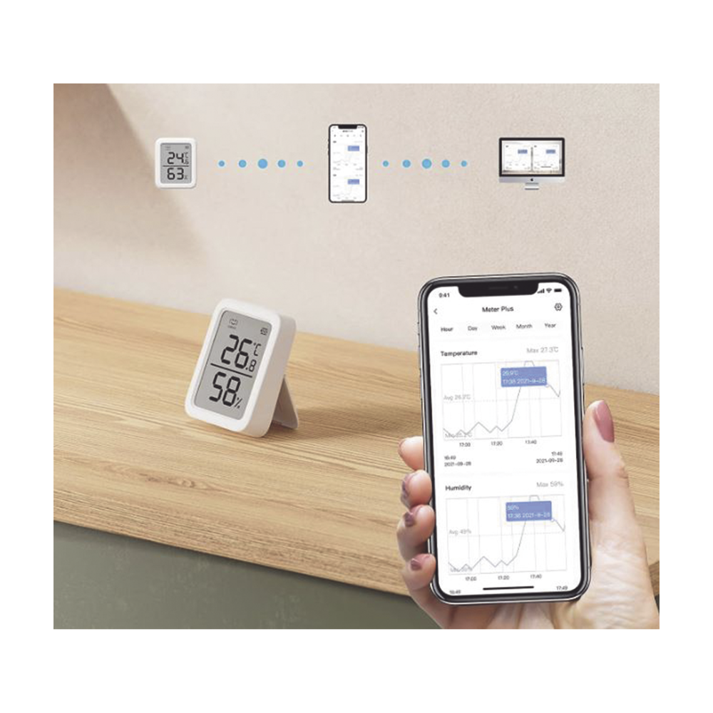 Medidor de temperatura y humedad Datos en pantalla / inalámbrico BLUETOOTH compatible con HUB SwitchBot - Image 5