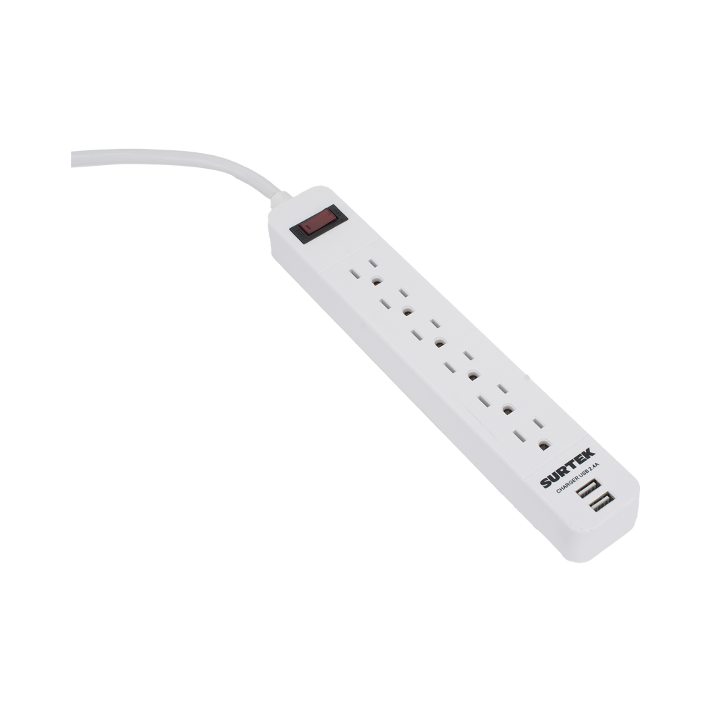 Multicontacto con 6 contactos aterrizados y 2 puertos usb. - Image 2