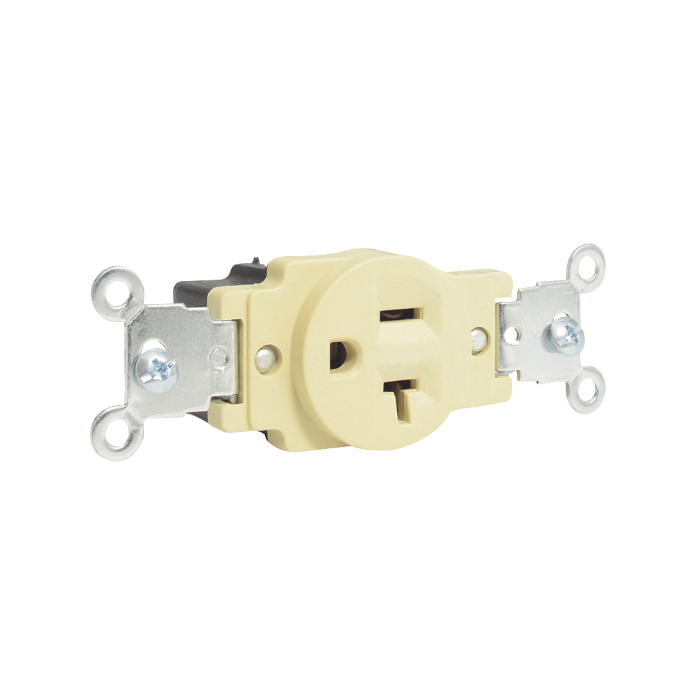 Contacto Sencillo /15 A 125V / Tapa Marfil /Base negra/ No Nema.