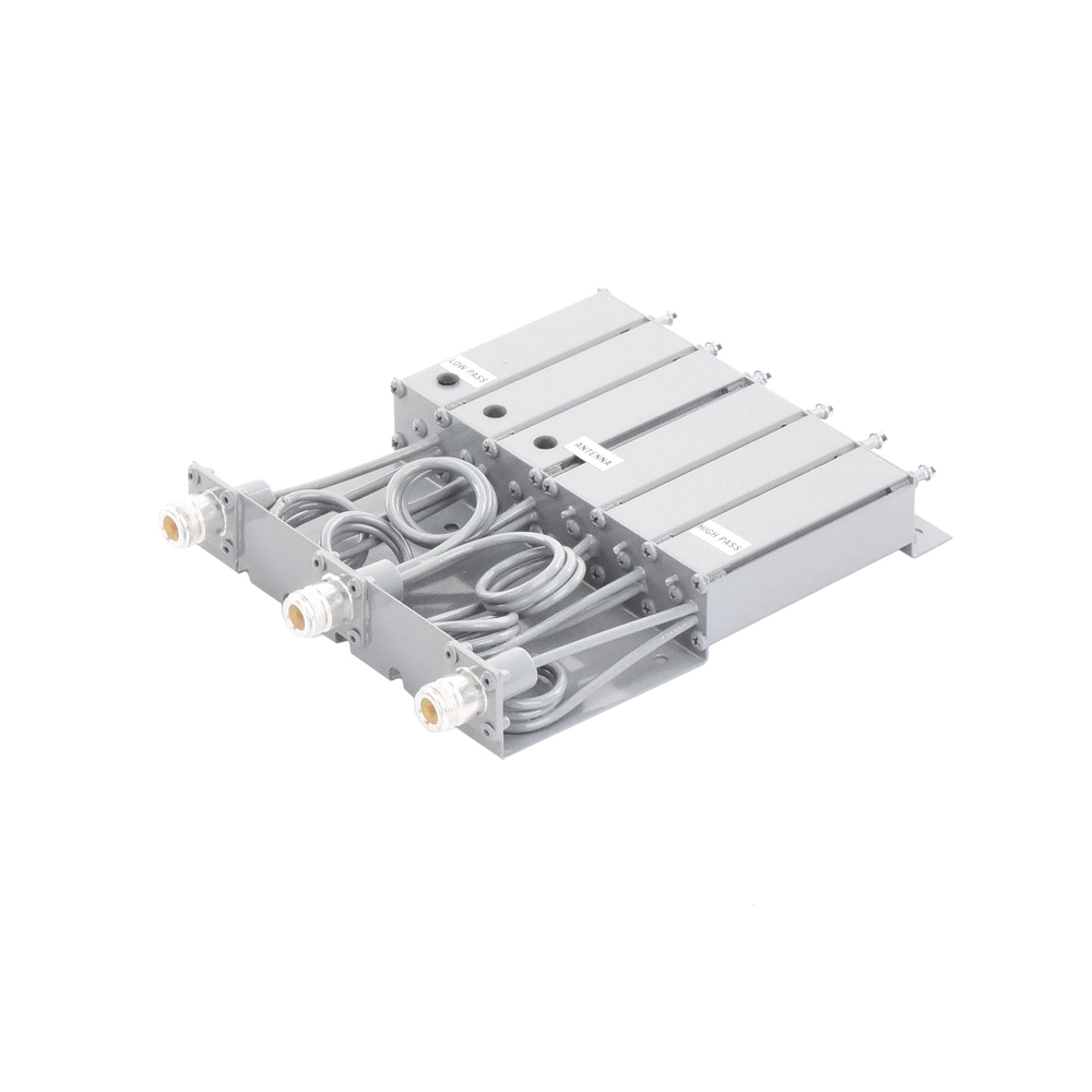 Duplexer SYSCOM en VHF, 6 Cav. 148-160 MHz, 50 Watt, 5 MHz Sep. Rechazo de Banda, N Hembras.