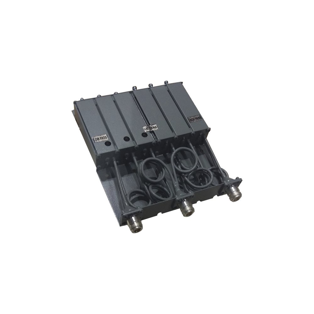 Duplexer SYSCOM en VHF, 6 Cav. 160-174 MHz, 50 Watt, 5 MHz Sep. Rechazo de Banda, N Hembras.