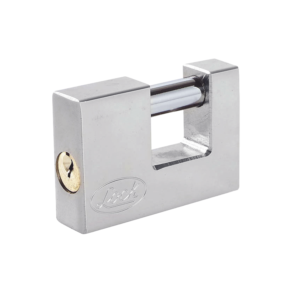 Candado para Cortina Metálica / Medida 80 mm/ Acabado Cromo Satinado/ Nivel de Seguridad 6 / Llave Estándar.
