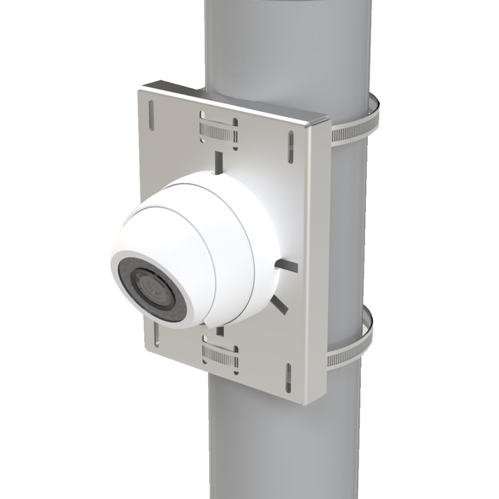 Montaje universal galvanizado para instalación de cámaras en poste 2" a 5" color gris galvanizado - Image 2