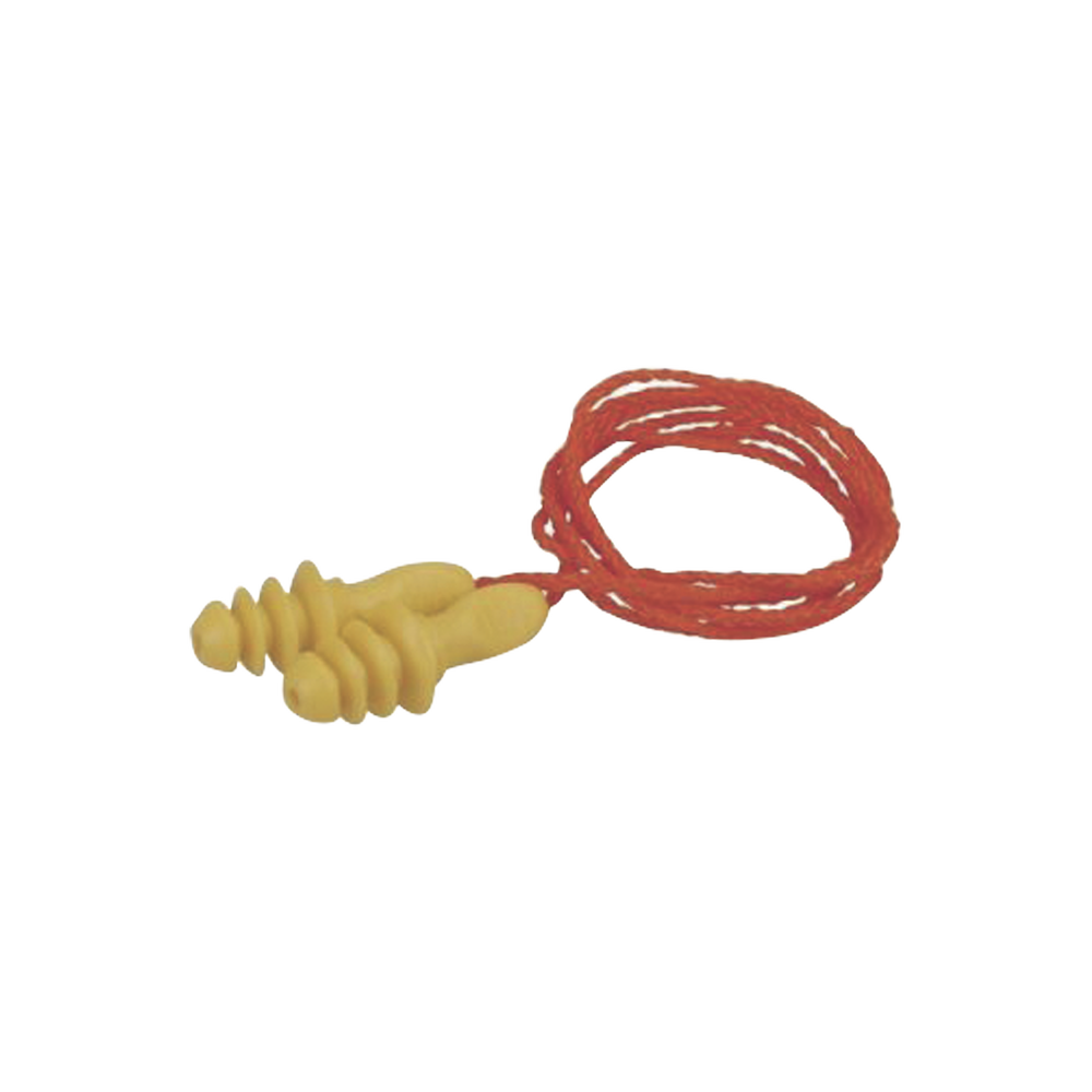 Tapones para oídos reutilizables, de caucho sintético.