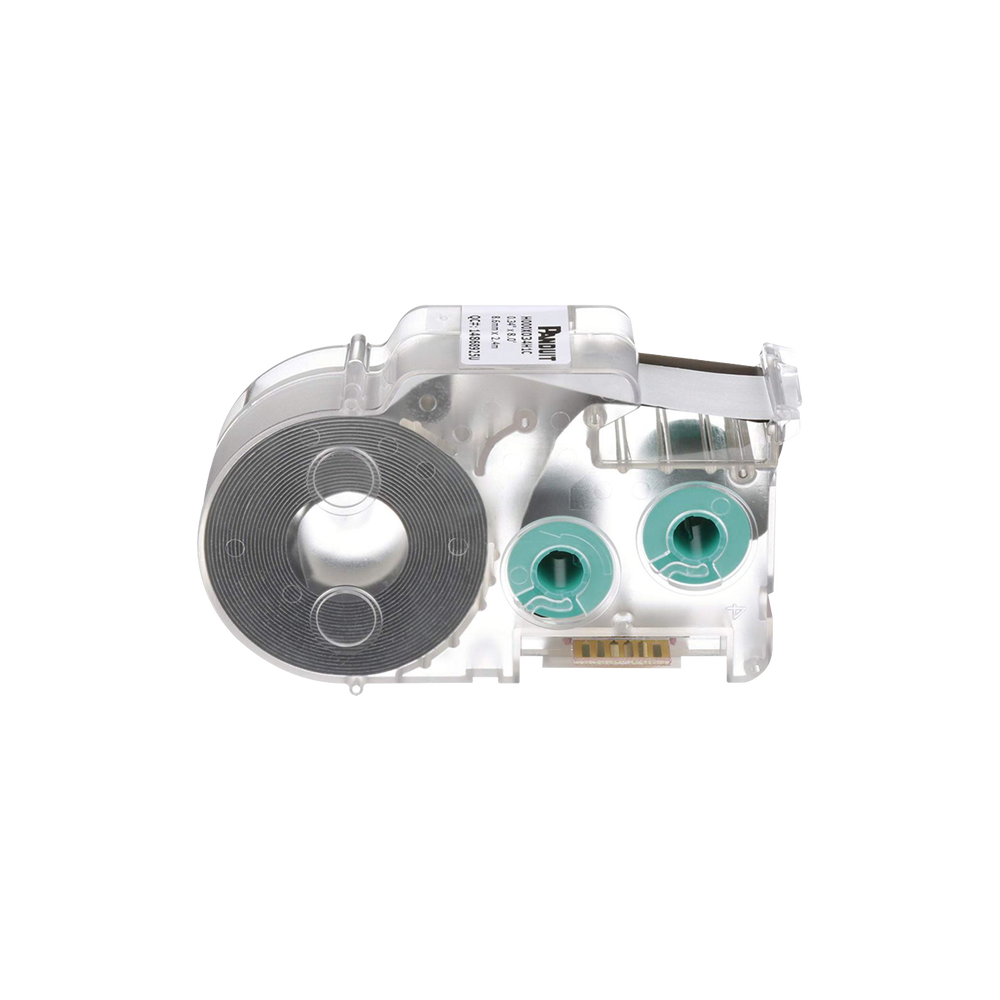 Casete de Etiqueta de Vinilo de Cinta Continua, Color Negro Sobre Amarillo, Uso Interior/Exterior, 9.65 mm de Ancho x 7.6 Metros (24.93 Pies) de Largo