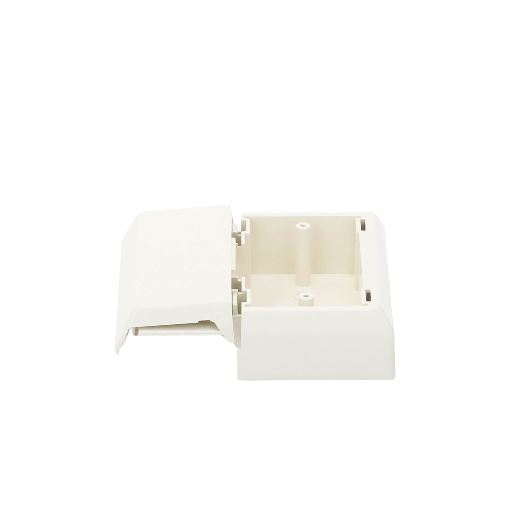 Caja Superficial Con Bisagras de Instalación a Presión, Para Canaletas T45, Material PVC Rígido, Color Blanco Mate - Image 2