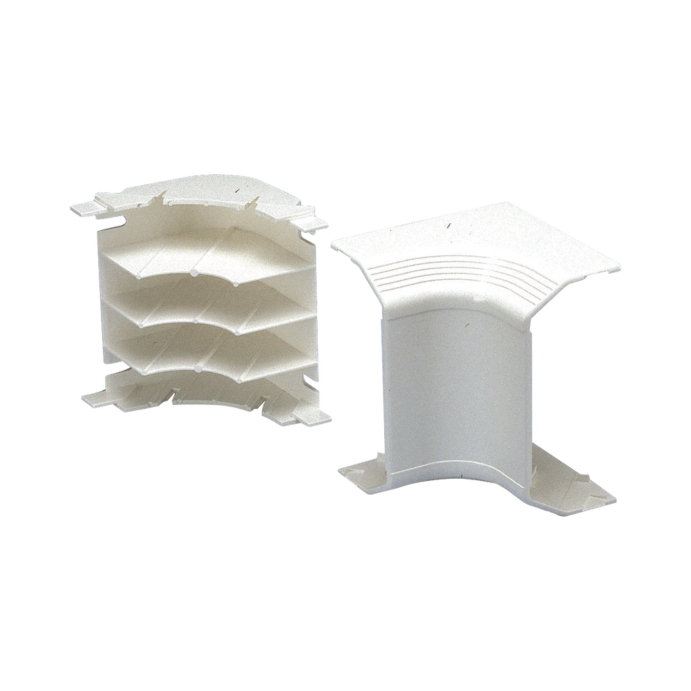 Esquinero interior, para uso con canaleta T70, Material PVC Rígido, Color Blanco Mate