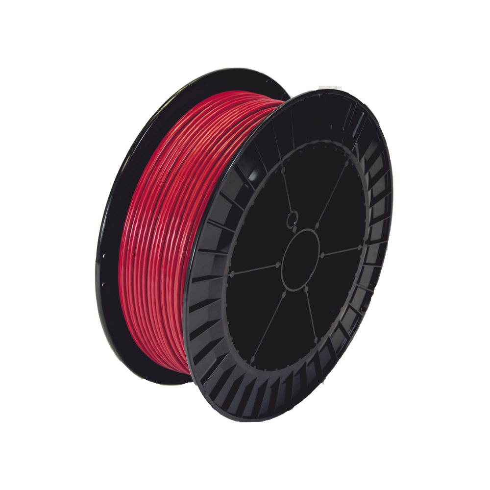 Bobina de 152 Metros de Cable Detector de Calor, Temperatura Fija 68 grados Celsius, Recubrimiento de Nylon Rojo para Aplicaciones en Exterior, con Guía Acerada