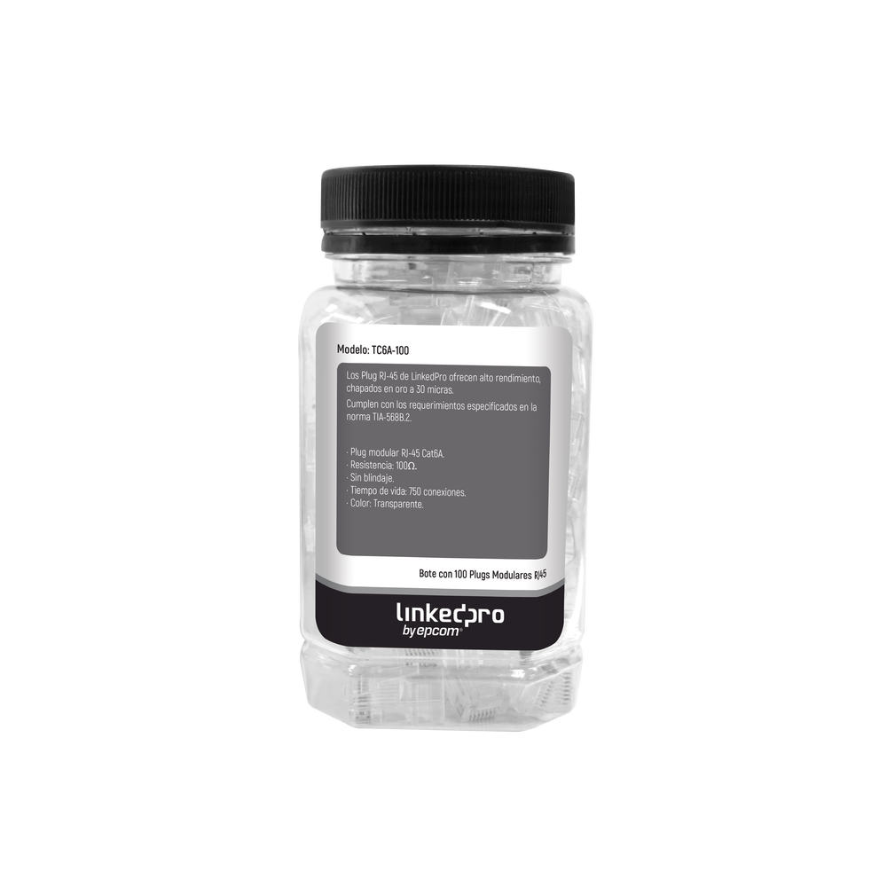 Bote con 100 Piezas de Plug Modular RJ45 Cat6A Chapado de Oro a 30 Micras para Durabilidad Extrema - Image 2