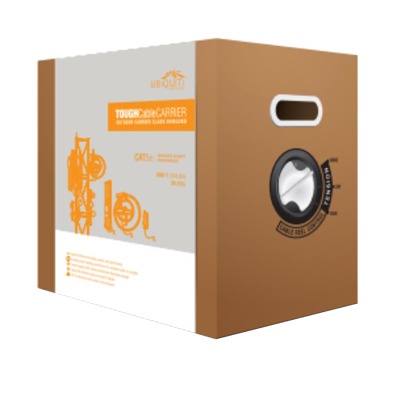 Bobina de Cable de 305 Metros (1000 Pies), Cat5e Exterior Blindado Carrier Class Color Negro, Cable de Drenado para Descargas Electrost?ticas, Divisor Anti-Crosstalk y Blindaje Secundario