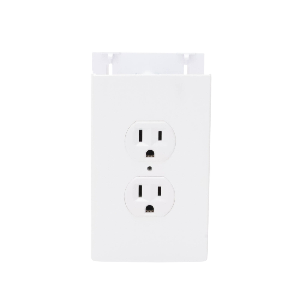 Contacto eléctrico doble, soporte y tapa color blanco de PVC auto extinguible,  para canaleta TEK100 (5591-10200)