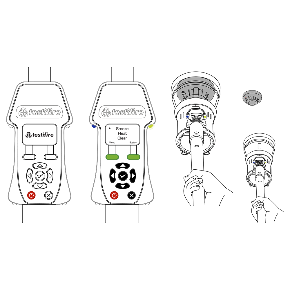 Probador avanzado Testifire 3 en 1 para detectores de humo, temperatura fija, tasa de crecimiento, hasta 100ºC y monóxido de carbono CO - Image 3