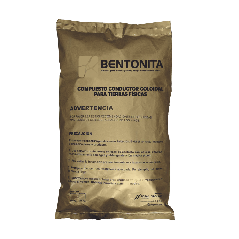 Bentonita, Compuesto Conductor Coloidal para Tierras Físicas, Saco con 20 Kgr.