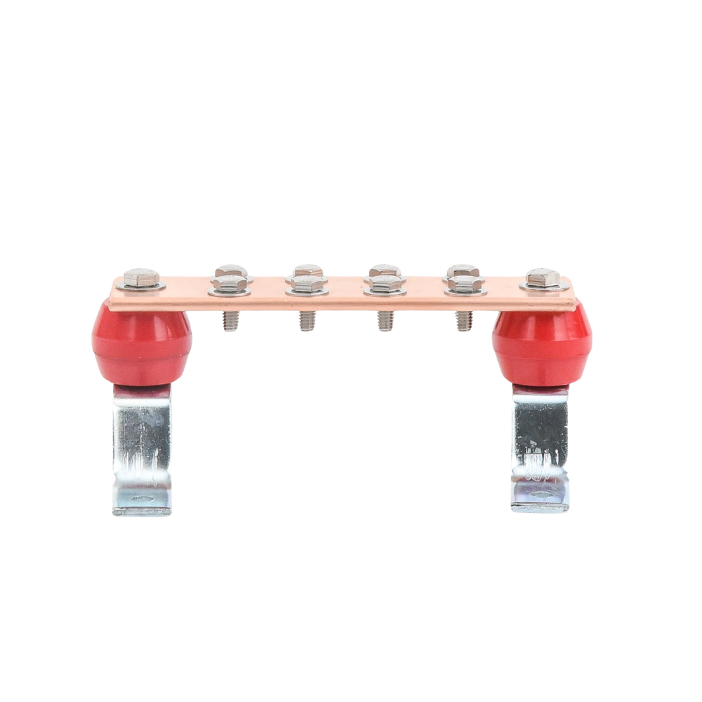Barra para Unión de Cobre con Capacidad de 1000A, medidas  7-7/8 x 2 x 1/4 in., con Aisladores (Sin Gabinete)