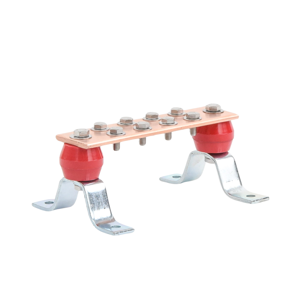 Barra para Unión de Cobre con Capacidad de 1000A, medidas 7-7/8 x 2 x 1/4 in., con Aisladores (Sin Gabinete) - Image 2