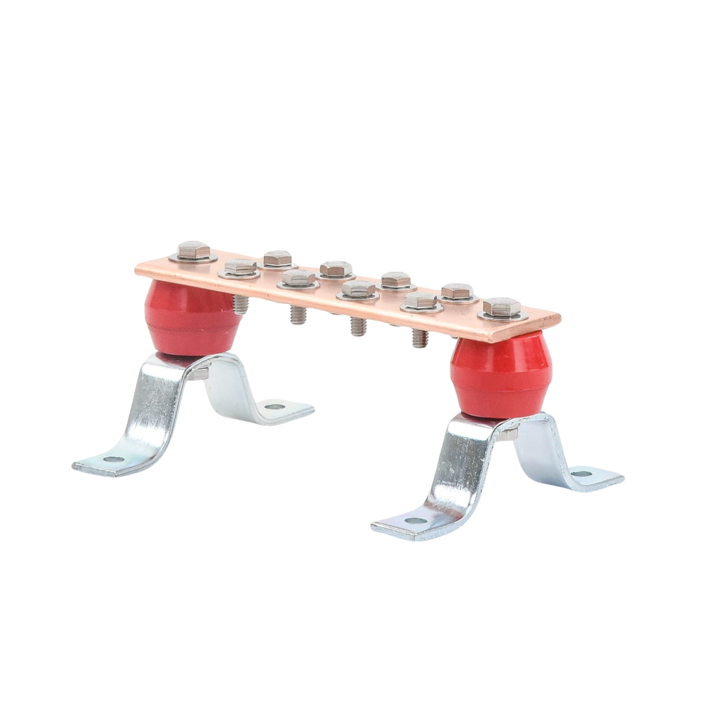 Barra para Unión de Cobre con Capacidad de 1000A, medidas 7-7/8 x 2 x 1/4 in., con Aisladores (Sin Gabinete) - Image 4