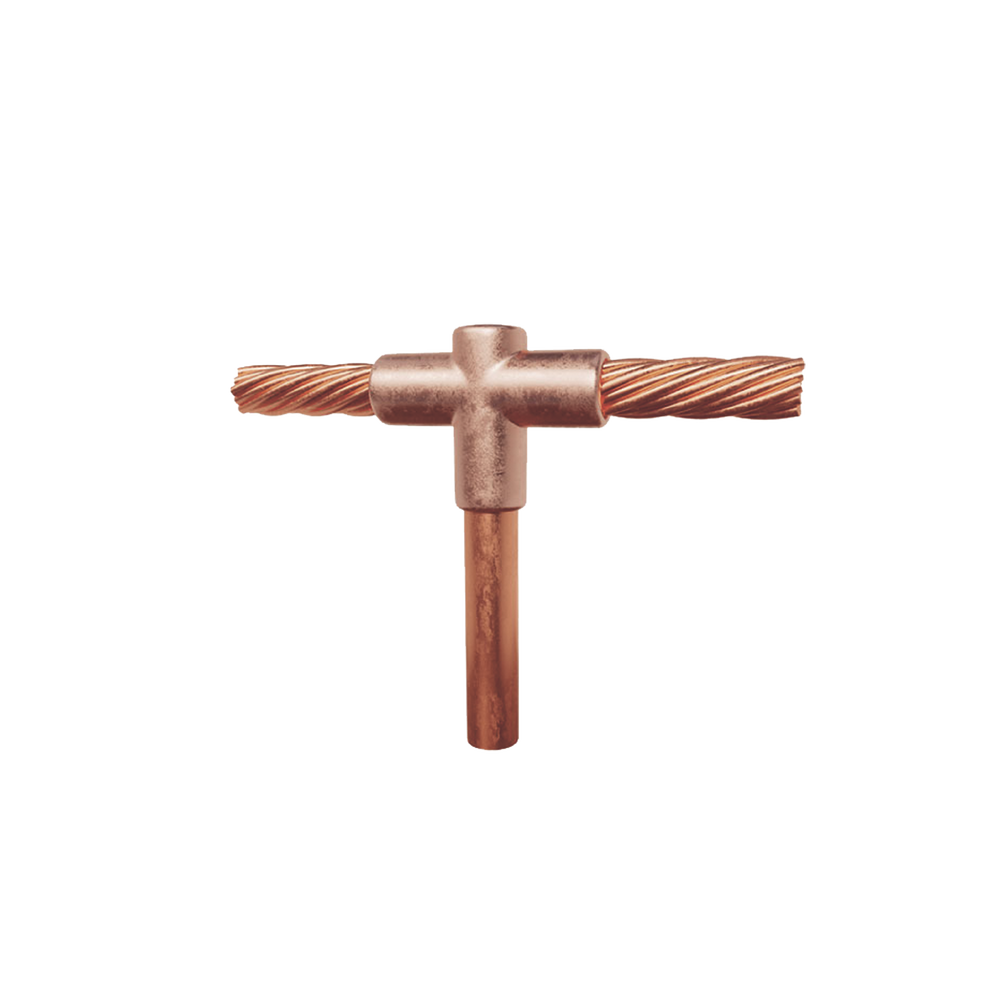 Molde para soldadura exotermica Tipo T, Tope de varilla 5/8 in. a Cable de Paso 4 AWG