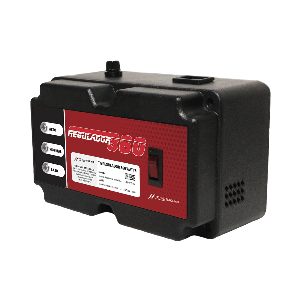 Regulador de Voltaje TOTAL GROUND de 450VA/360 Watts, 480 Joules de Protección L-N, L-G y N-G.