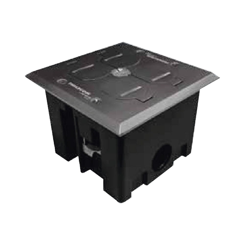 Caja de Piso con Tapa Abatible de Aluminio para| Energía + Voz/Datos para uso en Interior