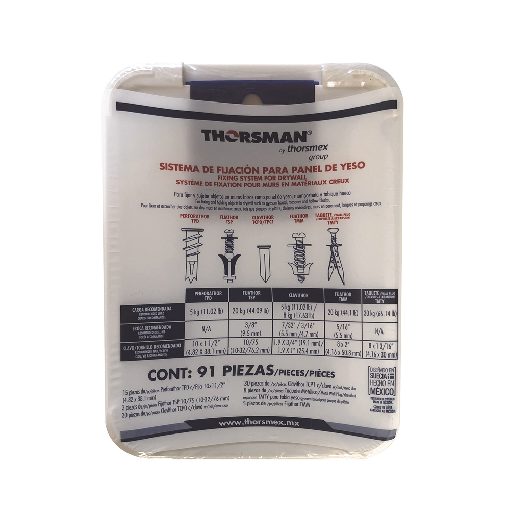 Kit para Sistemas de Fijación en Yeso, Muros Falsos, Tabique hueco, Uso en interiores (91 piezas) - Image 2