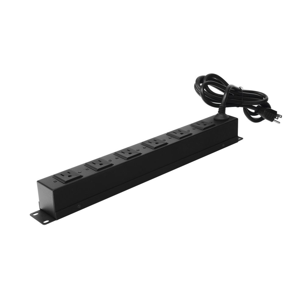 Tomacorriente multiple horizontal para rack de 19in, 6 contactos (THE0040092001001)