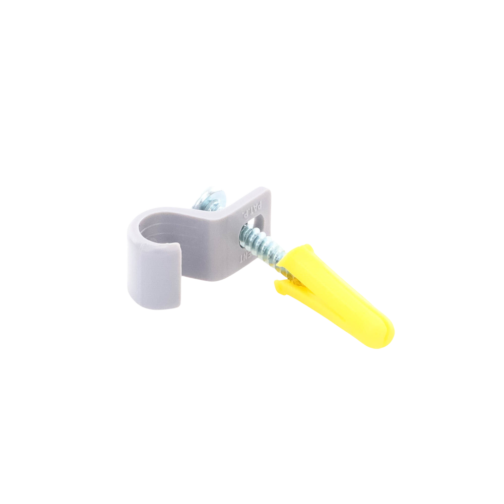 Kit de 12 grapas, 12 taquetes y 12 tornillos para sujetar conductores redondos o tubo en muro (2103-07240) - Image 4