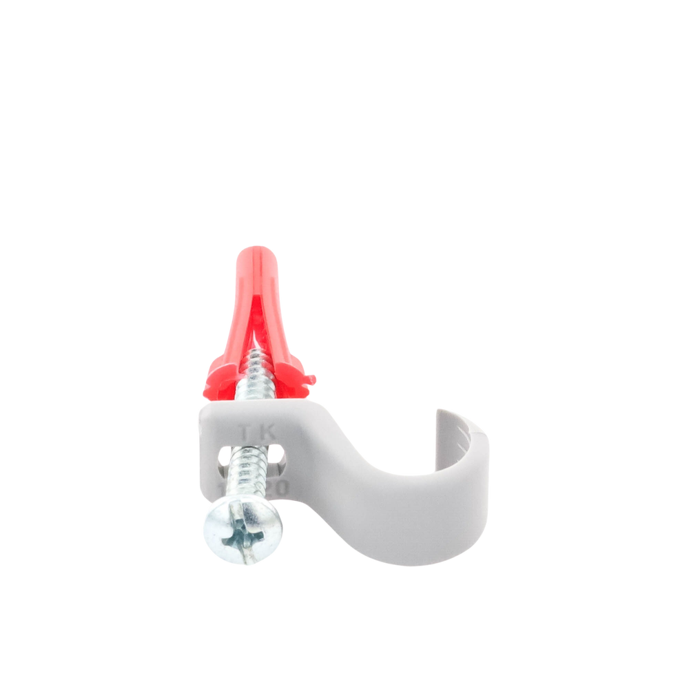 Kit de 8 grapas, 8 taquetes y 8 tornillos para sujetar conductores redondos o tubo en muro (para tubo de 1/2) (2104-07240) - Image 2