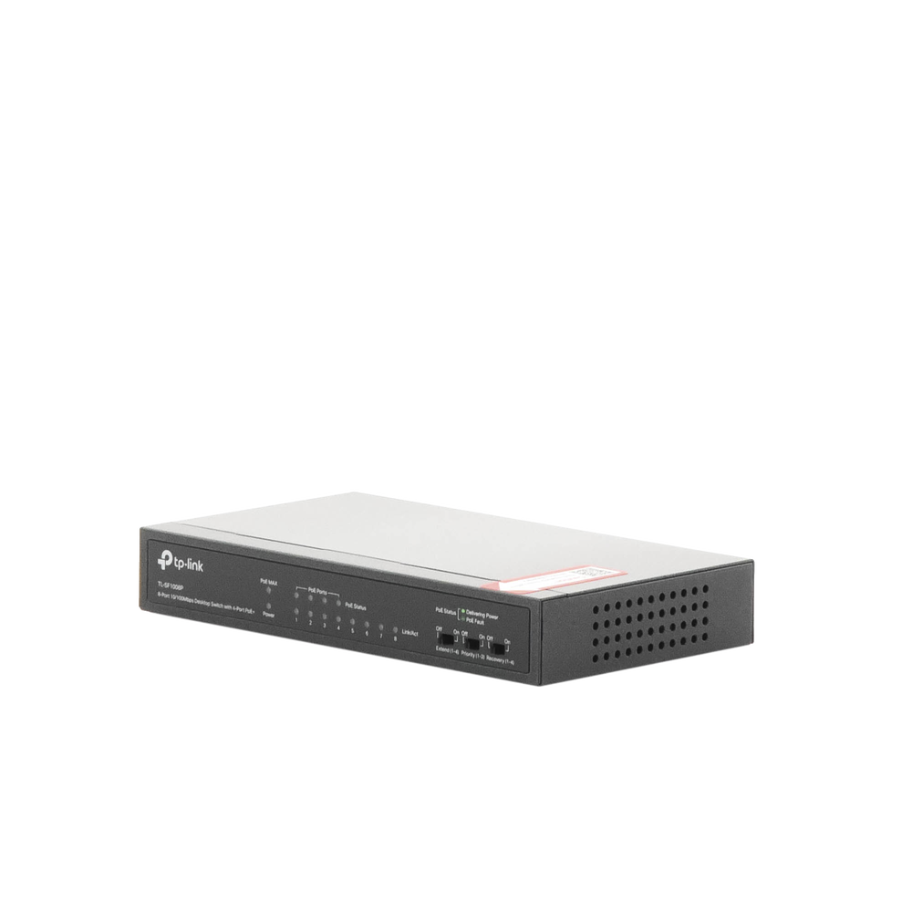 Switch PoE+ No Administrable / De Escritorio 8 puertos 10/100 Mbps / 4 puertos PoE af/at Inteligente / Presupuesto 66 W / Hasta 250 metros - Image 5