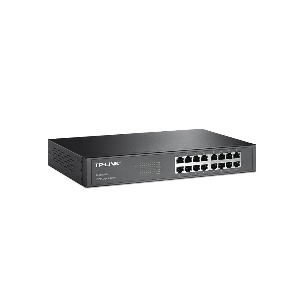 Switch Gigabit no administrable de 16 puertos 10/100/1000 Mbps para escritorio/rack