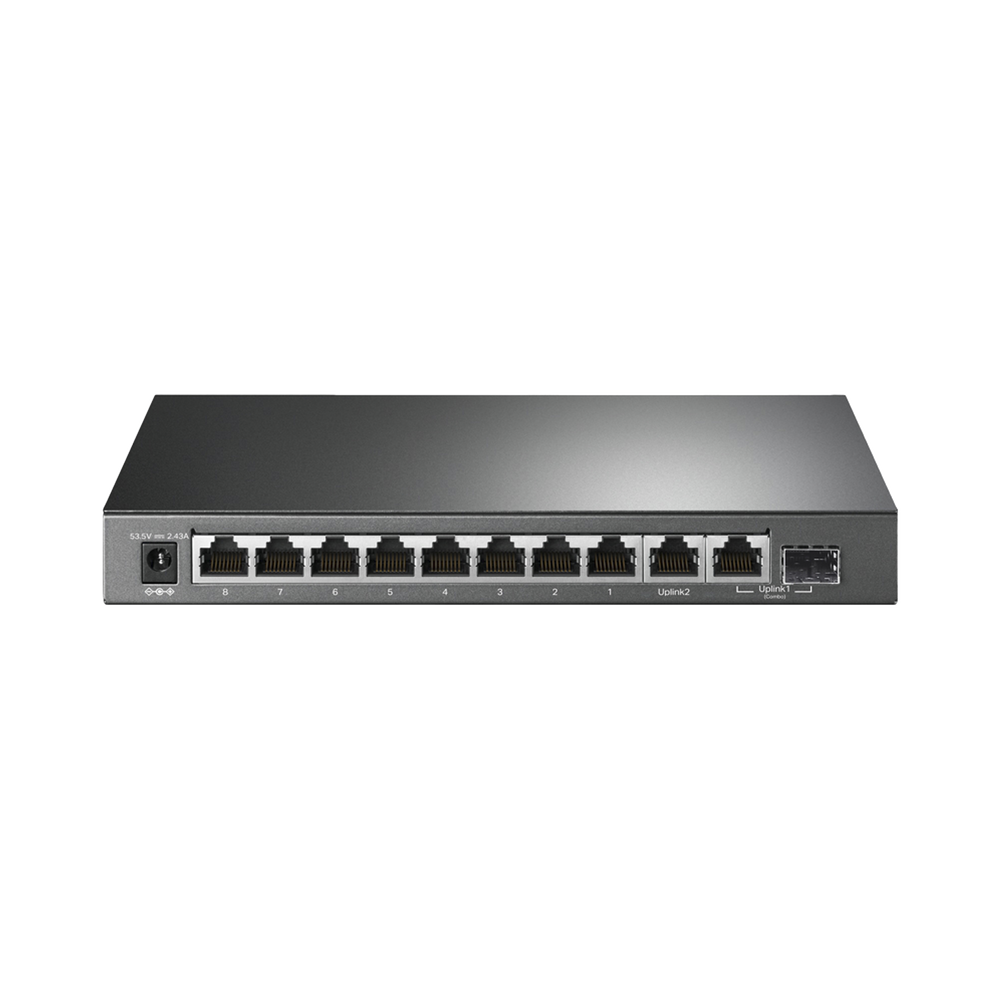 Switch PoE+ No Administrable De Escritorio 10 Puertos / 8 puertos 10/100/1000 Mbps PoE af/at Inteligiente / Presupuesto 123 W / Modo Extendido hasta 250 metros